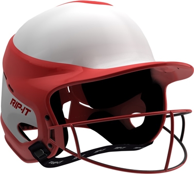 Gloss Vision Pro Fastpitch Softball Helmet Scarlet / Home