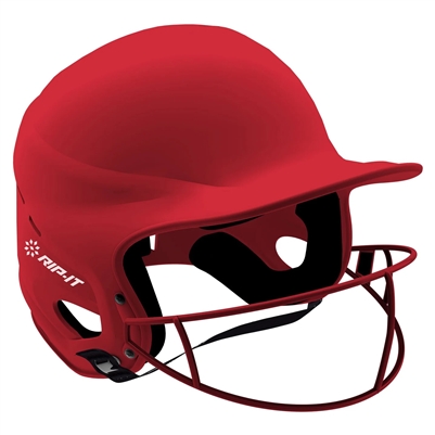 Matte Scarlet Vision Pro Fastpitch Softball Helmet